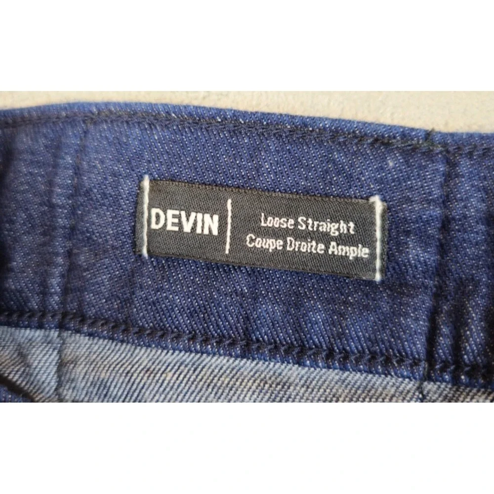 True Religion Mens Jeans Loose Straight Devin No Flap Blue DarkWash Size 45x28.5